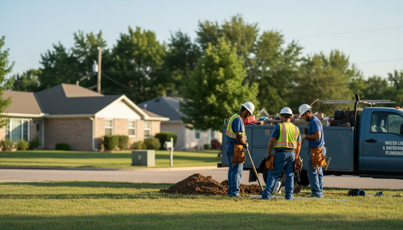 Residential water line and bathroom plumbing service in West Des Moines, IA